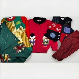 Reseller Not So Mystery Holiday Bundle Lot Of 5 Vintage NWT Christmas Sweater